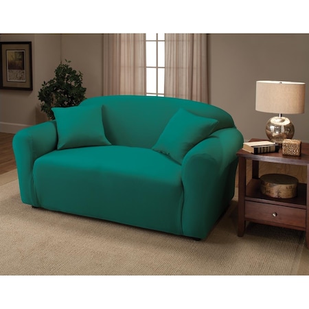 Bedding Beyond Stretch Jersey Loveseat Slipcover, Aqua BE2613787